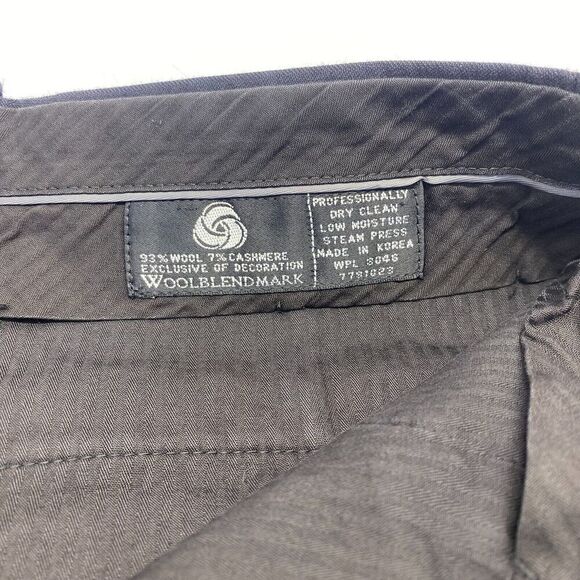 Mens Pleated Front Pants Back striped 93 % Wool 7% Cashmere Dry Clean 36X32 - Picture 4 of 12